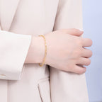 18K Gold Filled 7.4mm x 3.6mm Minimalist Paperclip Chain 6.5 Inch Bracelet | WA-04192