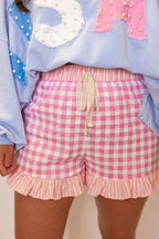 LDC Plaid Gingham Print Ruffled Shorts|S-4X
