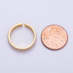 16K Gold Filled Shell Pearl Micro Paved CZ Double Lined Ring | Rings-00063