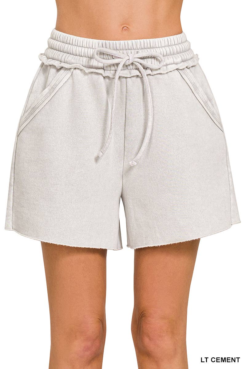 Fleece Shorts Acid Wash & Solid