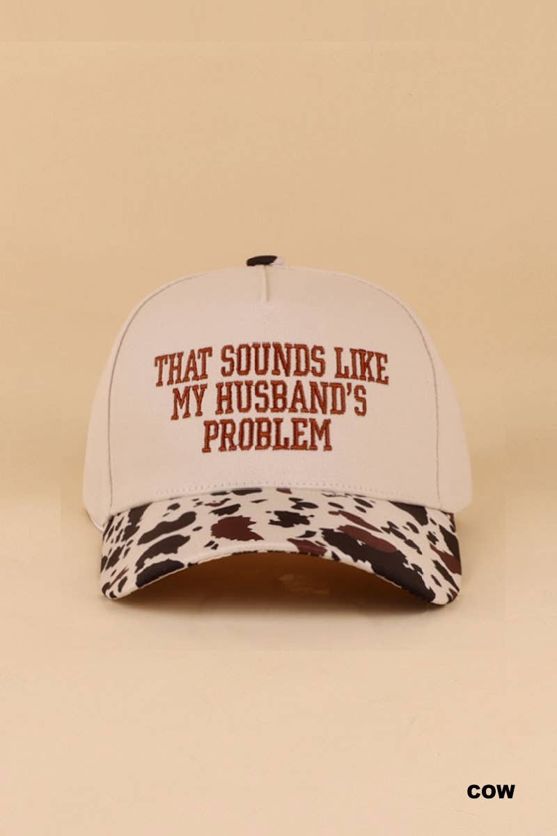 That Sounds Like My Husband’s Problem Two Tone Cotton Hat  Zenana Consgt.