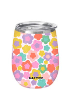 Groovy Multicolored Flowers Wine Tumbler
