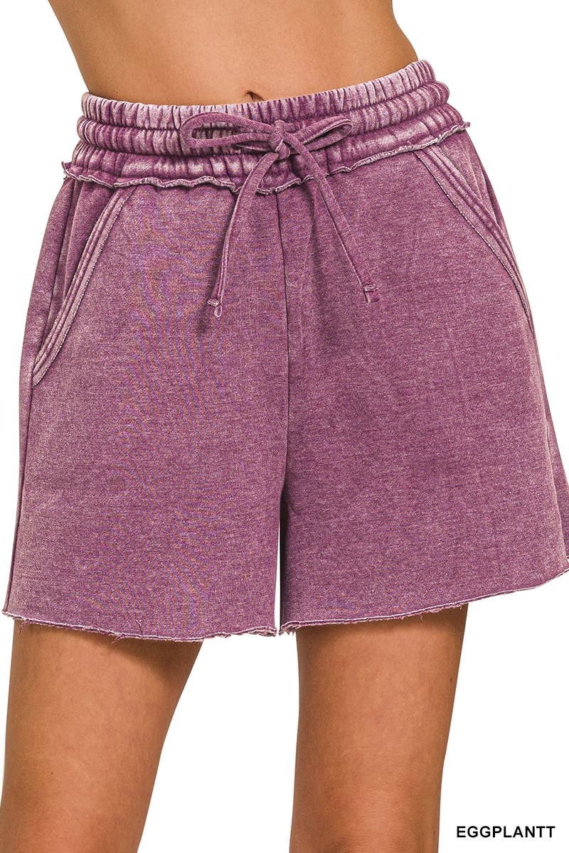Fleece Shorts Acid Wash & Solid