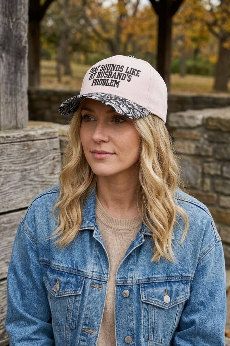 That Sounds Like My Husband’s Problem Two Tone Cotton Hat  Zenana Consgt.