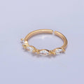 Elegant Clear Ellipse CZ Crystal Minimalist Gold Ring O2150