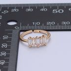 16K Gold Filled Minimalist Gold Baguette Stone Ring | O-739