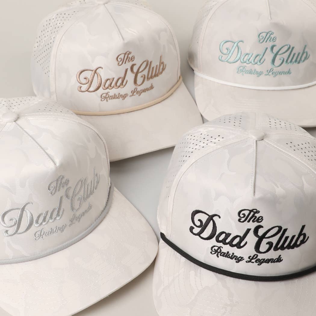 THE DAD CLUB Embroidered White Camo Trucker Hat
