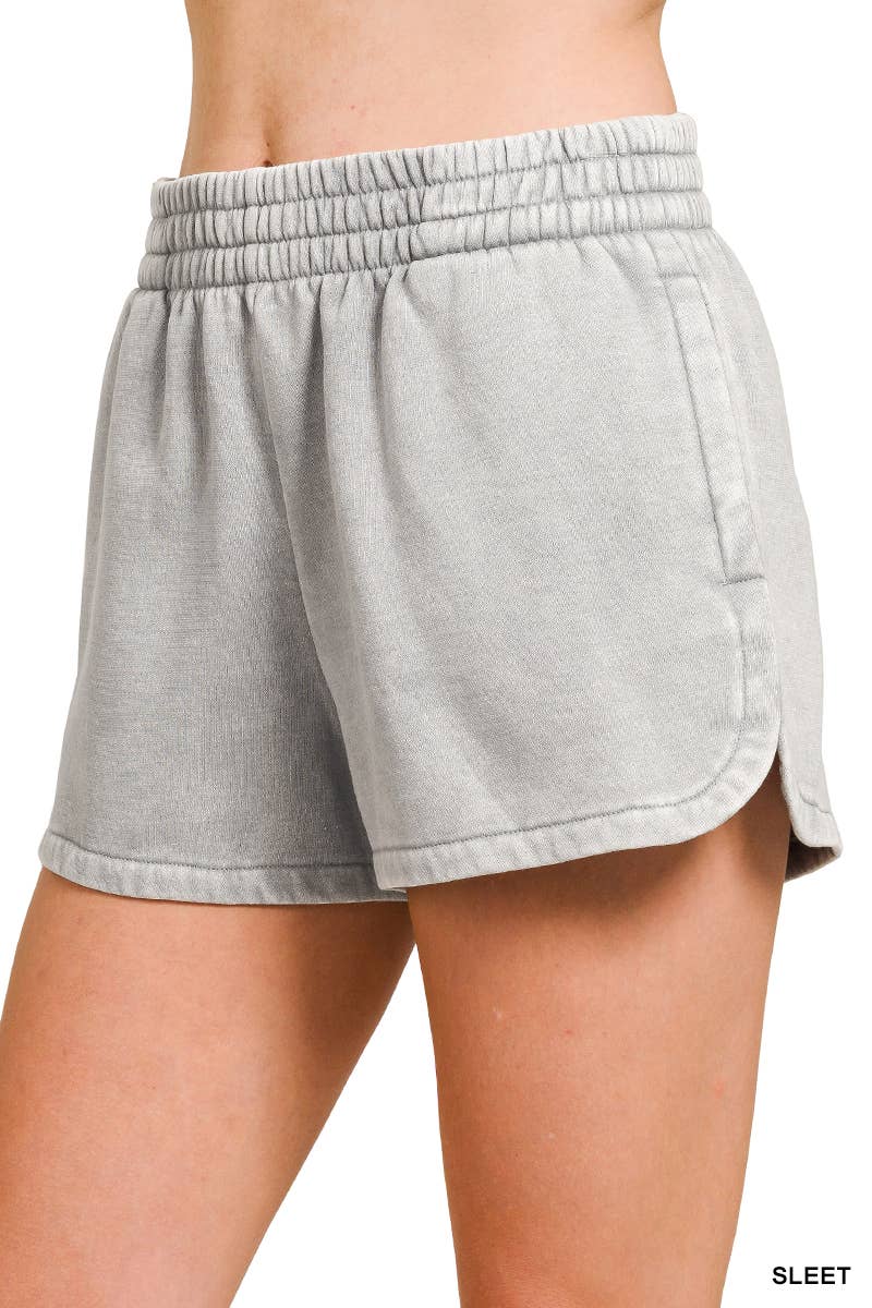 Fleece Shorts Acid Wash & Solid