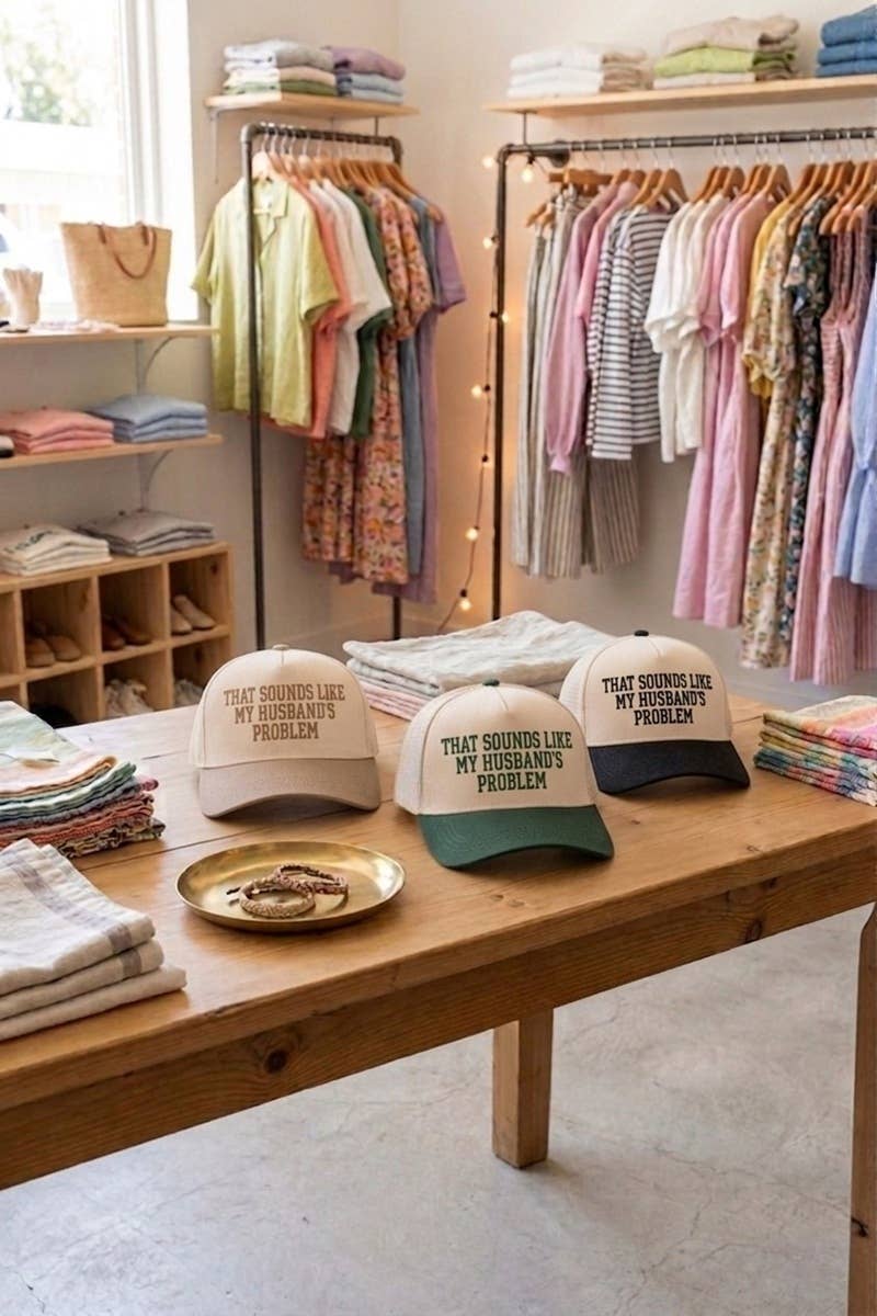 That Sounds Like My Husband’s Problem Two Tone Cotton Hat  Zenana Consgt.