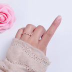 Elegant Clear Ellipse CZ Crystal Minimalist Gold Ring O2150