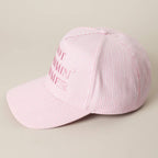 HOT MOMMIN' SUMMER Embroidered Striped Trucker Hat