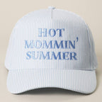 HOT MOMMIN' SUMMER Embroidered Striped Trucker Hat