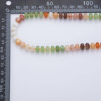 18K Gold Filled Splashed Earth & Sky Toned Color Colorful Gemstone Chain Rondelle Bead Necklace 17.3 Inch with Extender | WA3302 - WA3315
