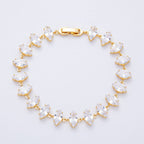 18K Gold Filled 10mm Clear Marquise CZ Tennis Chain 8 Inch Bracelet | WA-04193