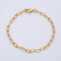 18K Gold Filled 7.4mm x 3.6mm Minimalist Paperclip Chain 6.5 Inch Bracelet | WA-04192