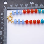 18K Gold Filled Colorful Candy Gemstone Rondelle Bead Chain Necklace 17.5 Inch with Extender | WA-3318