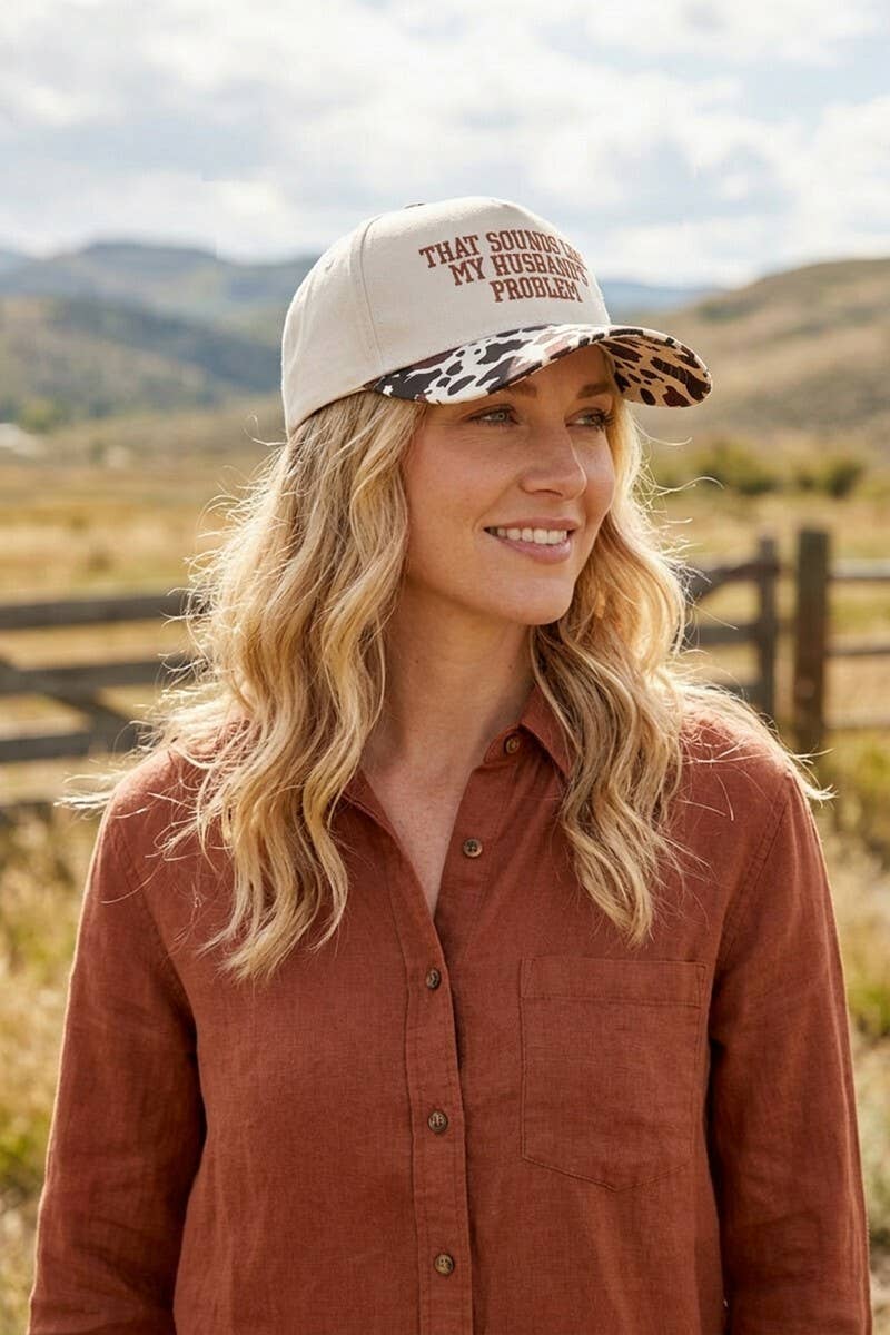 That Sounds Like My Husband’s Problem Two Tone Cotton Hat  Zenana Consgt.