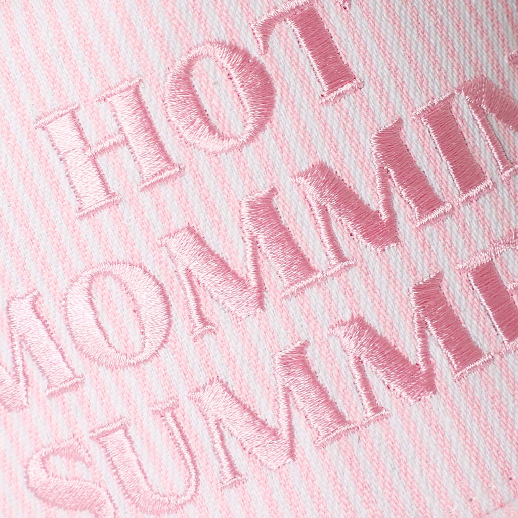 HOT MOMMIN' SUMMER Embroidered Striped Trucker Hat