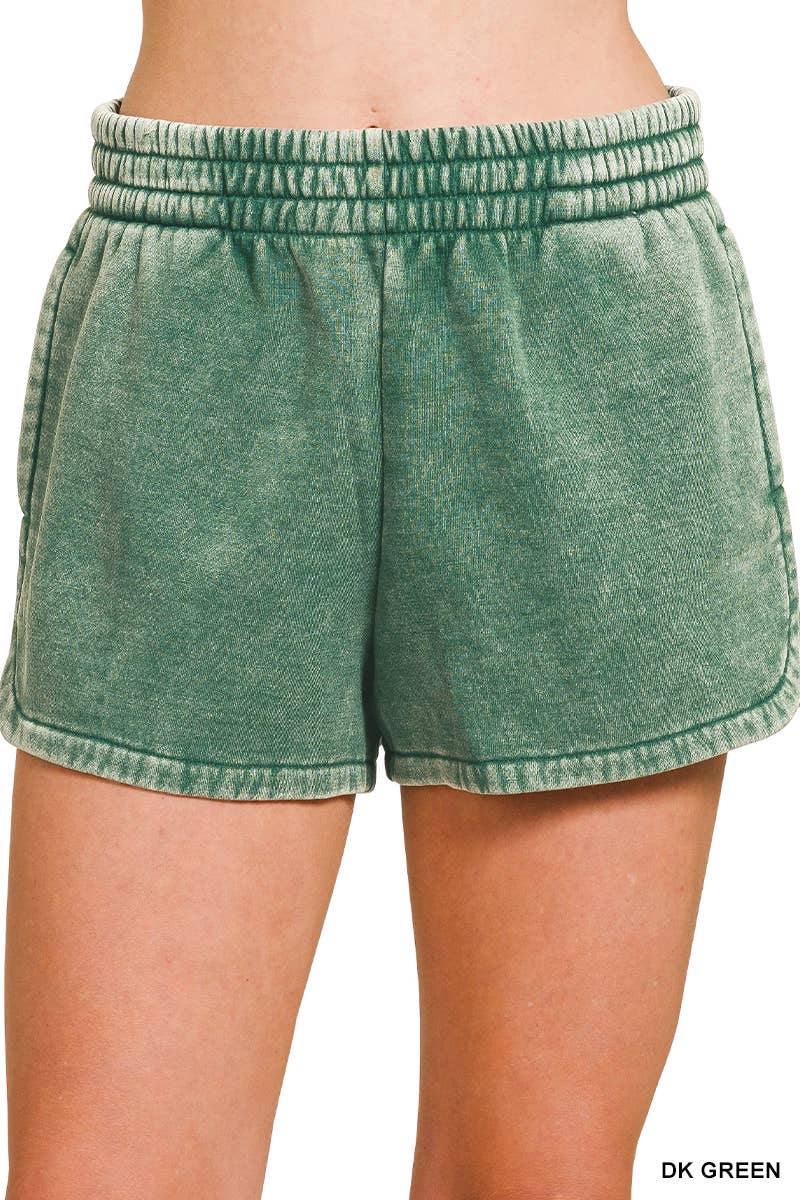 Fleece Shorts Acid Wash & Solid