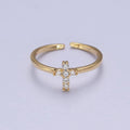 Gold Cross Ring Stacking 14K Gold Filled Ring CZ Dainty Cross Ring O-2140