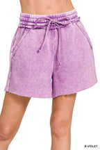 Fleece Shorts Acid Wash & Solid