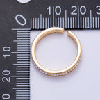 16K Gold Filled Shell Pearl Micro Paved CZ Double Lined Ring | Rings-00063