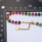 24K Gold Filled Multicolor Agate Shell Pearl Bead 16 Inch Necklace | WA-2644